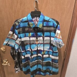 Robert Grahan Men's Multicolor Patterned Shirt